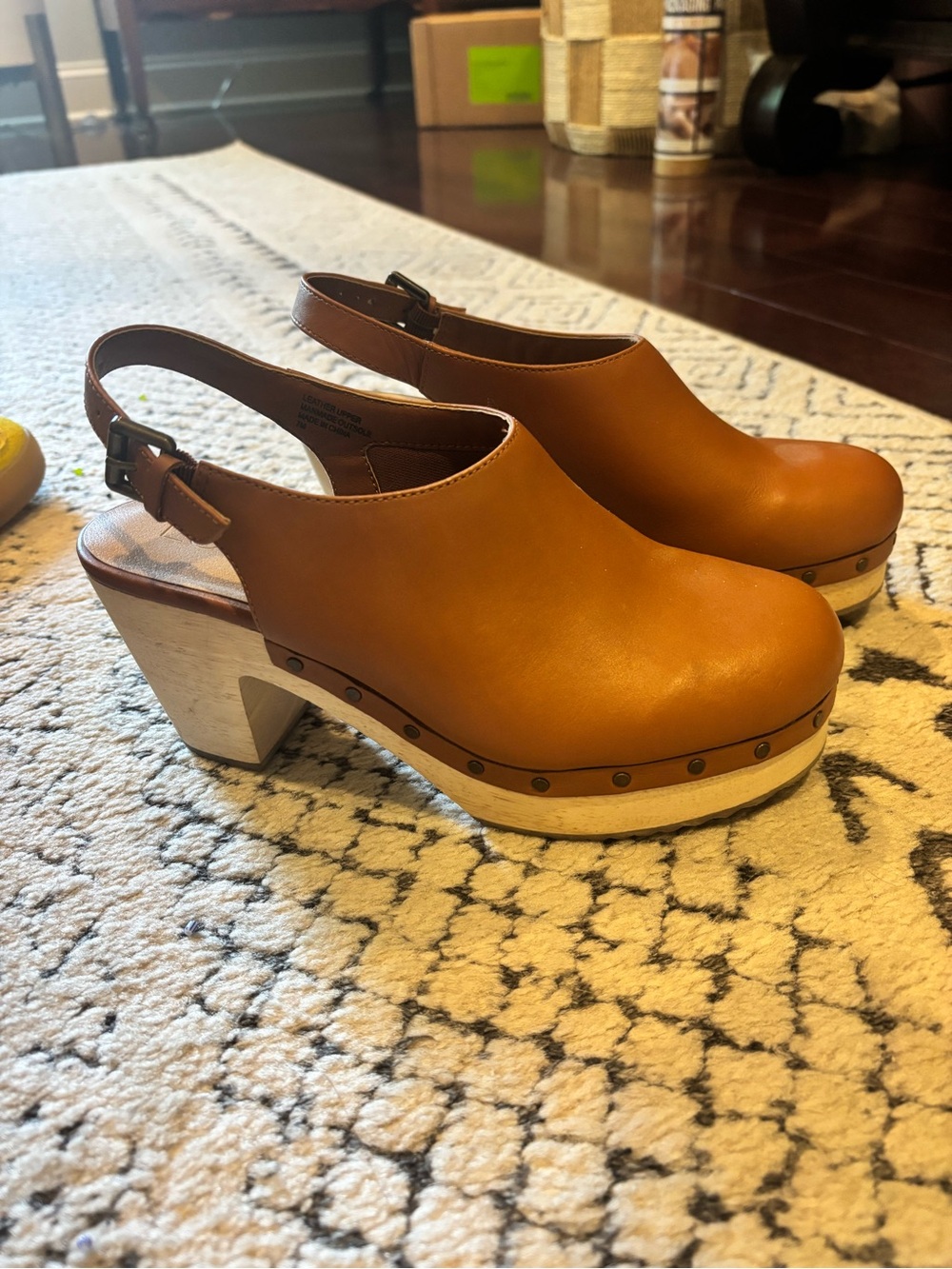 Loft leather clogs 7